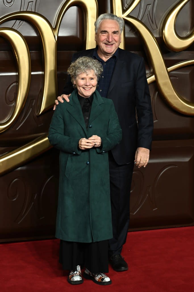 Imelda Staunton and Jim Carter attend the “Wonka” World Premiere at The Royal Festival Hall on November 28, 2023 in London, England. (Photo by Kate Green/Getty Images)