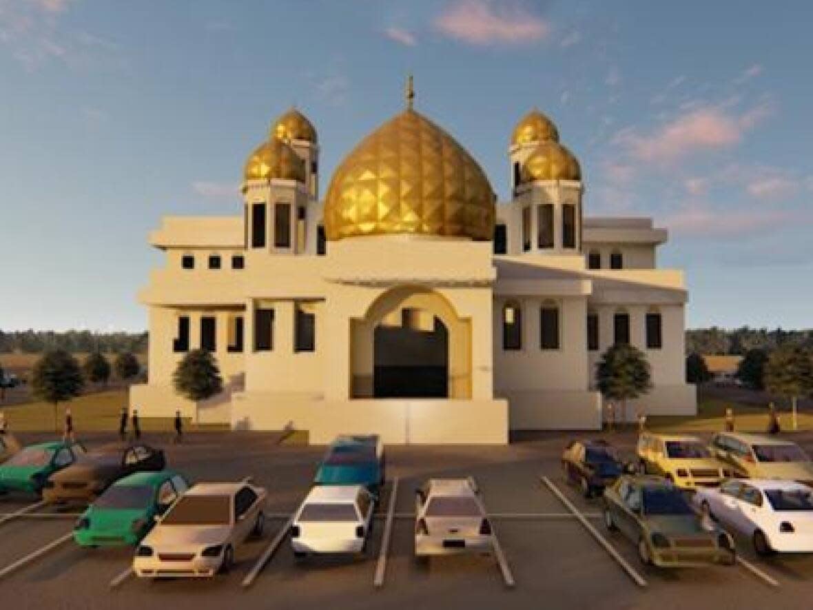 The new gurdwara, or temple, will include Indian architecture. The facility is being built to accommodate growing numbers of Sikhs in Calgary. (Submitted by Dashmesh Culture Centre - image credit)