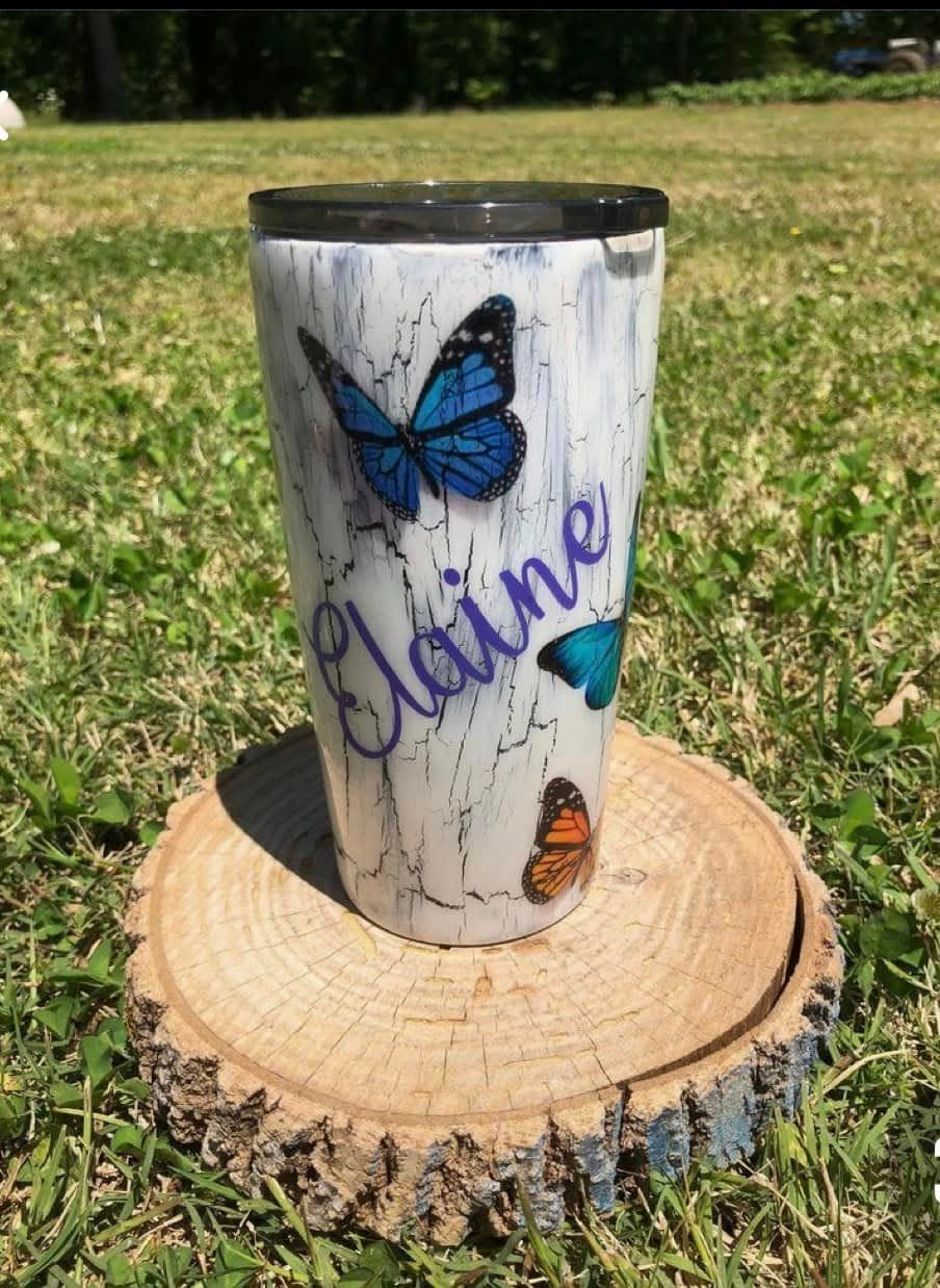 Alicia Raymond of Sassy Mom Designs makes customized tumblers of all kinds.