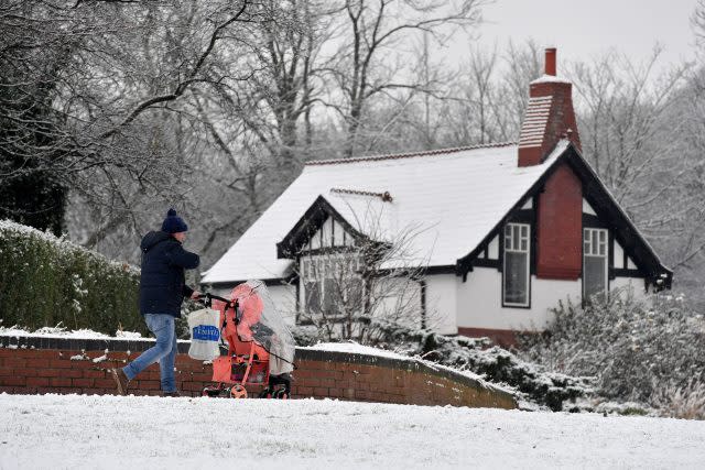 Even youngsters get out to enjoy the snow. (Anthony Devlin/PA)