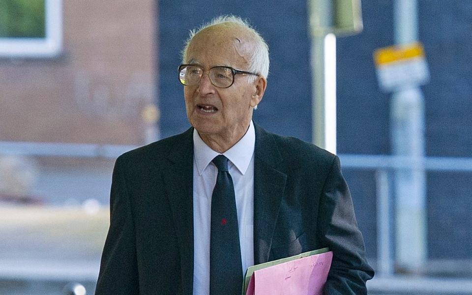 Pictured: Former Dean of Brecon Rev Geraint Hughes arrives at Merthyr Tydfil Crown in Merthyr Tydfil, Wales, UK. Monday 14 September 2020 Re: Former Dean of Brecon Rev Geraint Hughes, 85, charged with sexual assault. - Tom Bedford Media/Tom Bedford Media