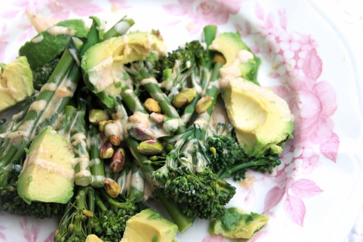 Broccoli and Avocado Salad With Almond Butter-Lime Dressing