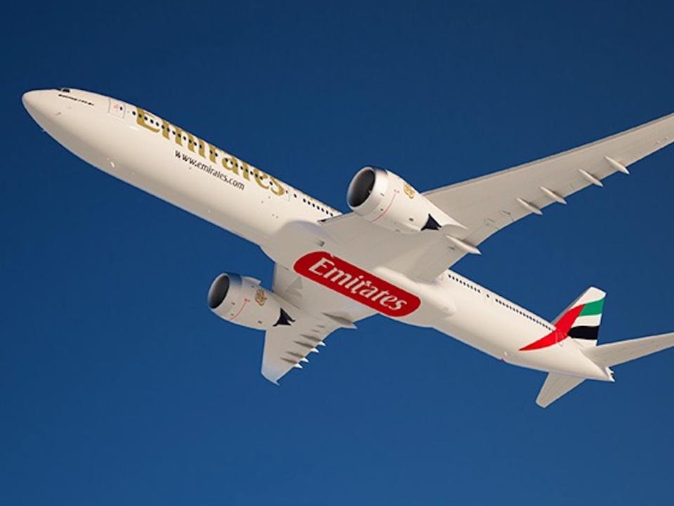 Emirates Boeing 777X rendering.