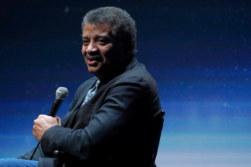 Neil deGrasse Tyson speaks during a Q&A 