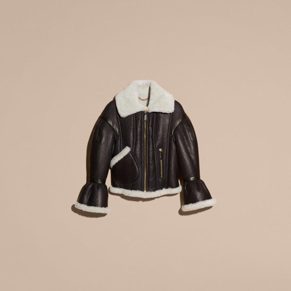 Sculptural Shearling Flight Jacket