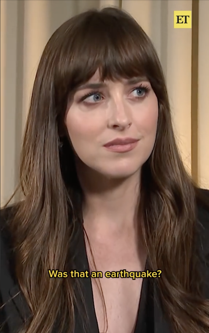 closeup of dakota during the interview