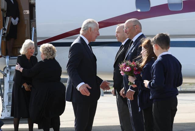 Charles and Camilla at Belfast City Airport