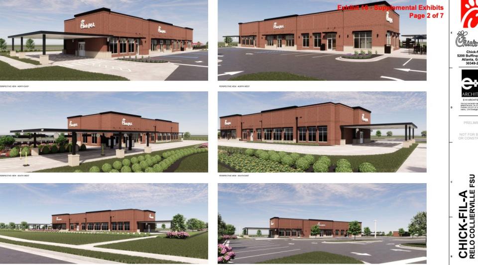 A rendering of the proposed "mega" Chick-fil-A that was denied by the city of Collierville.