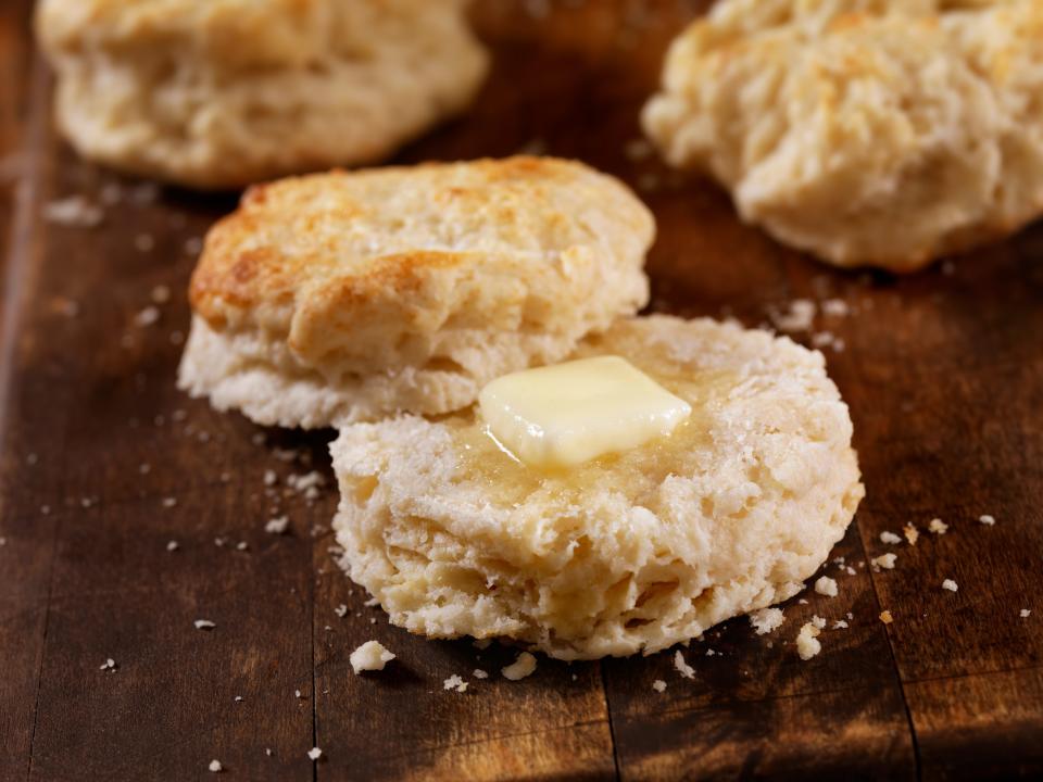 Biscuit and melted butter