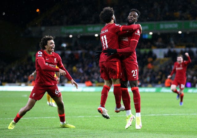 Divock Origi celebrates his goal