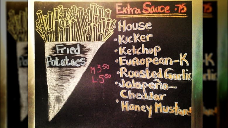Chalkboard sauce list