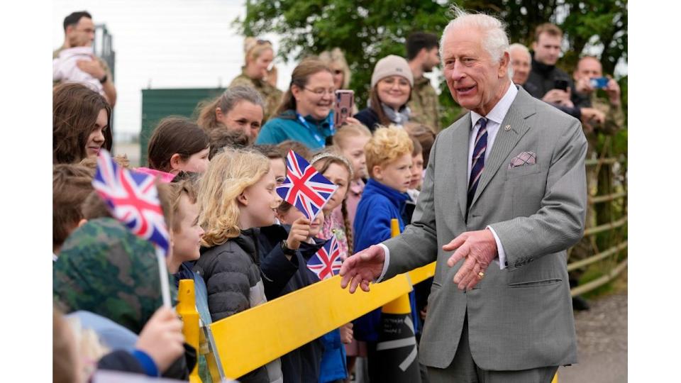 King Charles speaks to locals at Army Aviation Centre