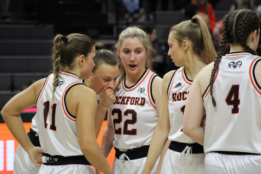 Rockford played West Bloomfield in the MHSAA girls basketball semifinals on March 22, 2024. (Andrew McDonald/WOOD TV8)