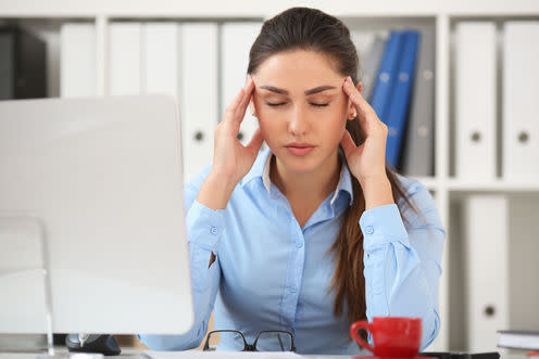 <span class="caption">Stressful day.</span> <span class="attribution"><a class="link " href="https://www.shutterstock.com/image-photo/business-woman-experiencing-stress-workplace-holding-599241191?src=t7tpfW4iTZWQO5EsIj6dMw-1-55" rel="nofollow noopener" target="_blank" data-ylk="slk:Kuprevich/Shutterstock;elm:context_link;itc:0;sec:content-canvas">Kuprevich/Shutterstock</a></span>