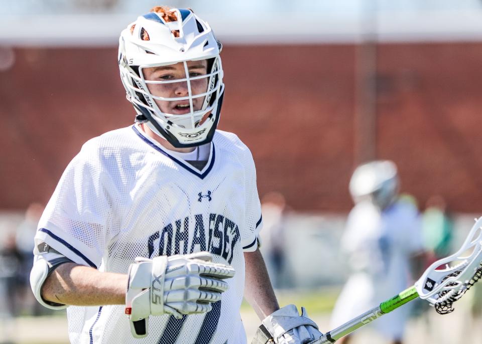 Cohasset's Henry Burke during a game vs. Falmouth at Cohasset High School on Tuesday, April 16, 2024.