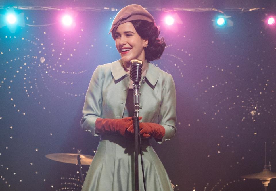 Rachel Brosnahan as Midge Maisel in season two of The Marvelous Mrs. Maisel