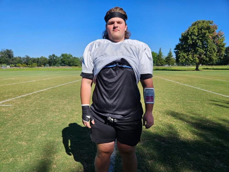 Shasta College sophomore offensive lineman Danny Batilega from Beaverton, Oregon.