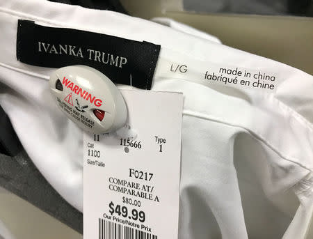 An Ivanka Trump-branded blouse is seen for sale at off-price retailer Winners in Toronto, Ontario, Canada February 3, 2017. REUTERS/Chris Helgren