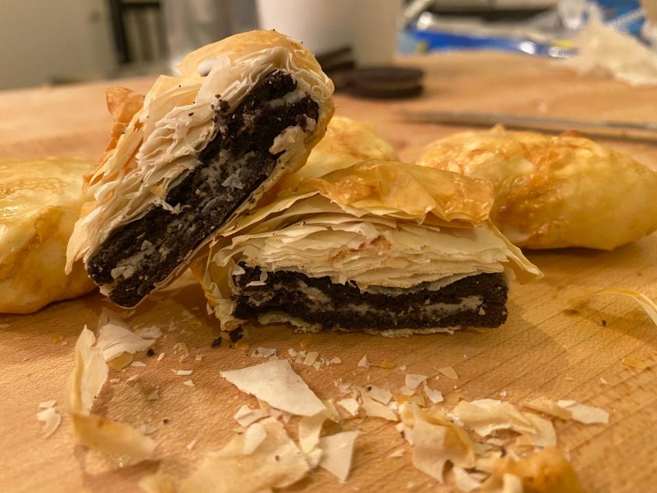 phyllo wrapped fried oreos