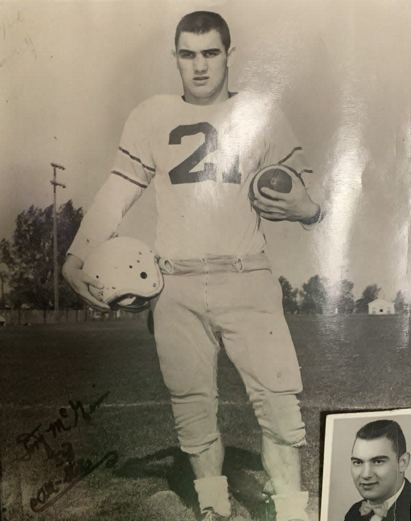 A portrait of Cheboygan High School football great Tom McGinn during his playing days back in the 1950s. During his senior year, McGinn, a fullback, accounted for 148 total points and 23 touchdowns, helping earn himself a spot on the Detroit Free Press' Dream Team.