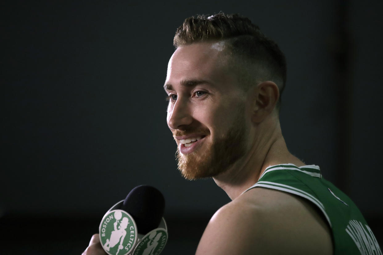 After a rollercoaster year following his leg injury, Gordon Hayward is feeling back to normal. Danny Ainge, though, doesn’t want fans getting too excited.