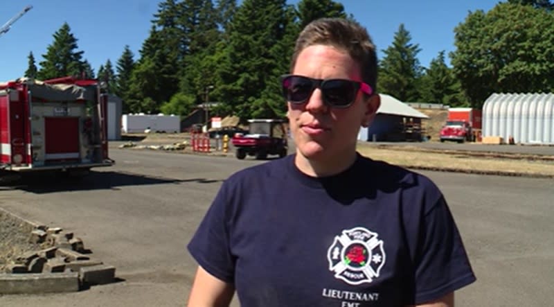 Portland Fire & Rescue Lt. Terra VanderWeile took part in the Metro Fire Camp aimed at recruiting women firefighters, June 22, 2024 (KOIN)