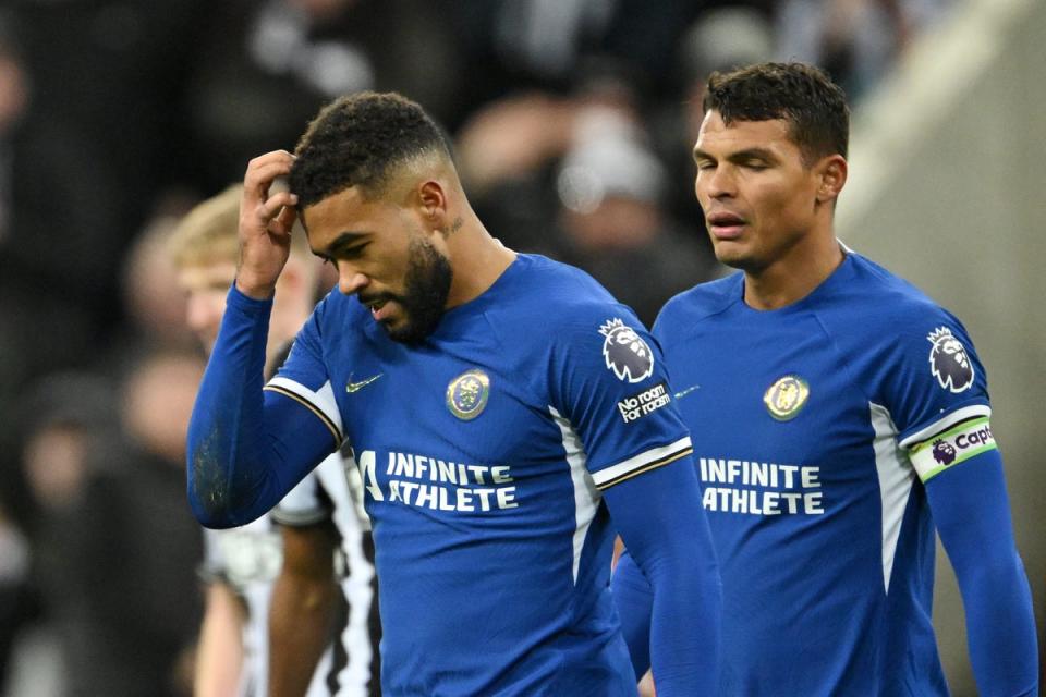 Reece James was shown a second yellow card with 20 minutes remaining (Getty Images)