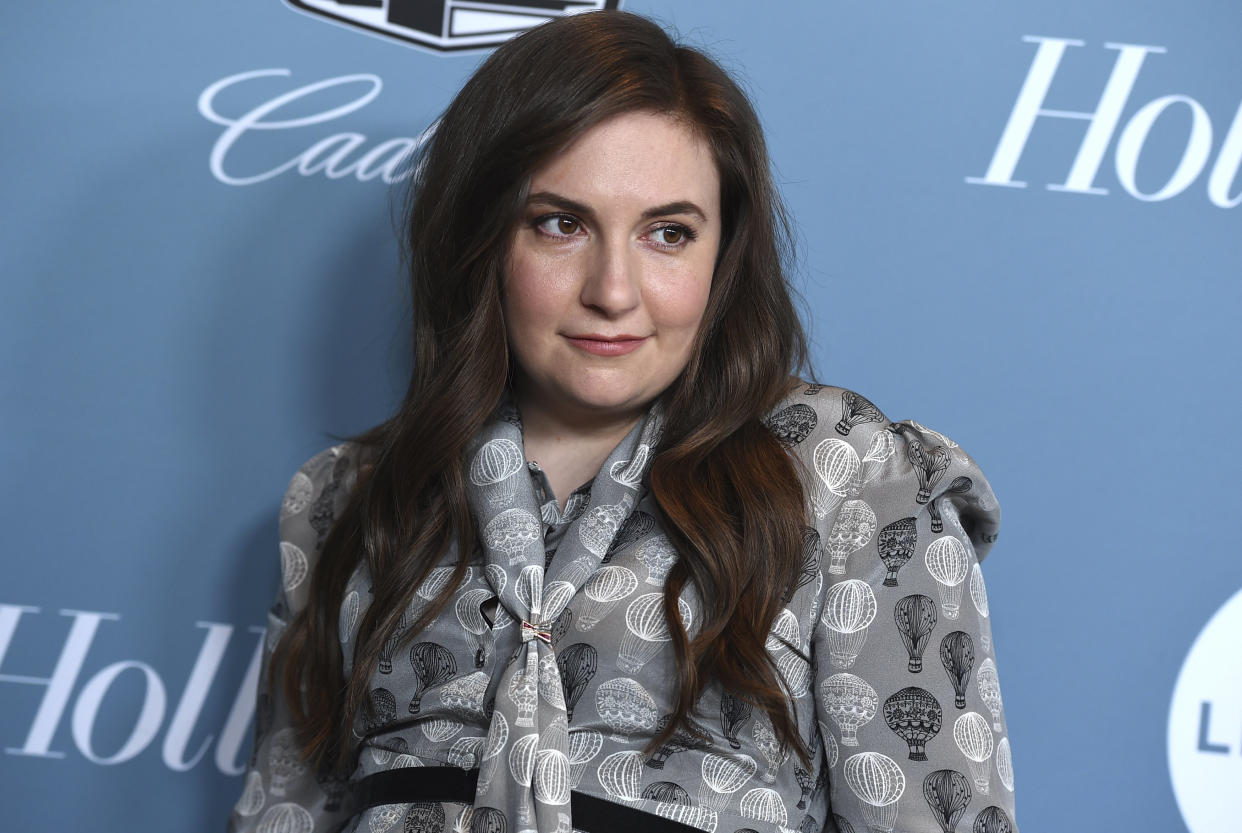 Lena Dunham arrives at The Hollywood Reporter's Women in Entertainment Breakfast on Wednesday, Dec. 5, 2018 in Los Angeles.