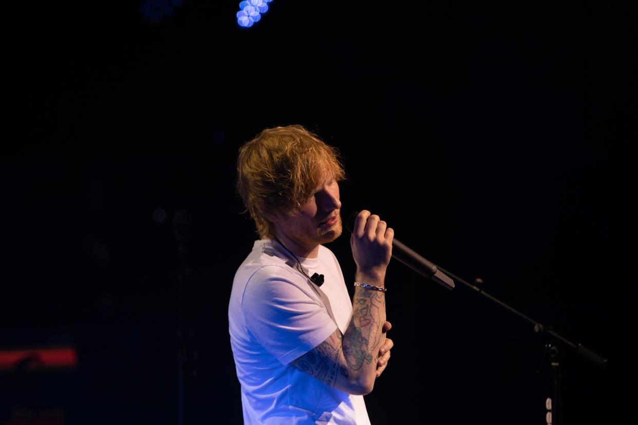 Ed Sheeran, shown in Cleearwater, Florida, May 19, 2023 at the first of his intimate shows to play his "Subtract" album, also played The Met in Philadelphia June 2.