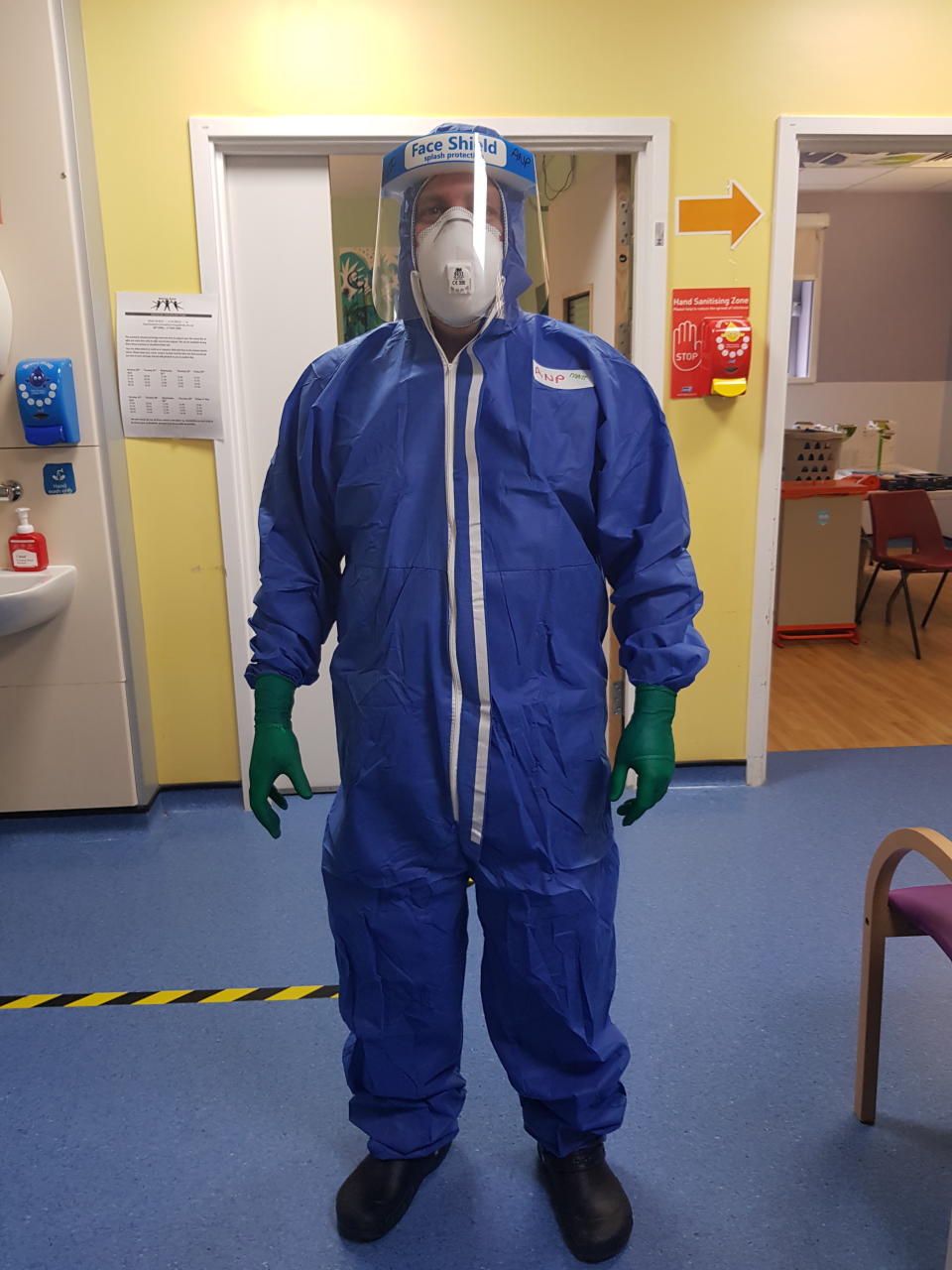 Matt Smith in personal protective equipment (PPE) while at work during the pandemic. He said the NHS pay situation 'just can't go on'. (Matt Smith)