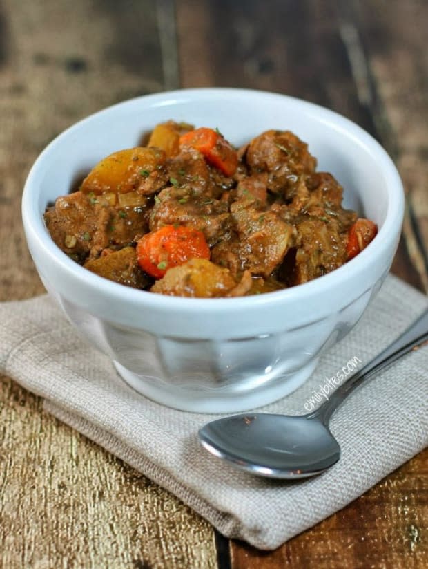 <p><a href="https://emilybites.com/2014/01/slow-cooker-beef-stew.html" rel="nofollow noopener" target="_blank" data-ylk="slk:Emily Bites;elm:context_link;itc:0;sec:content-canvas" class="link ">Emily Bites</a></p>