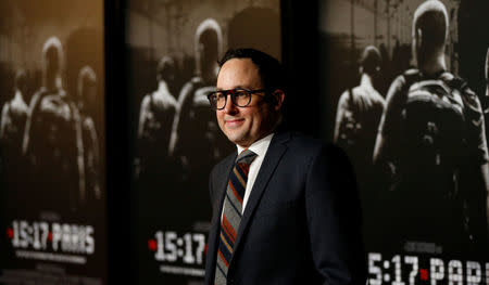 Cast member P.J. Byrne poses at a premiere for "The 15:17 to Paris" in Burbank, California, U.S., February 5, 2018. REUTERS/Mario Anzuoni