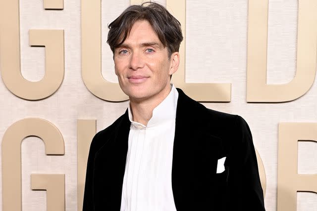 <p>Jon Kopaloff/WireImage</p> Cillian Murphy attends the 81st Annual Golden Globe Awards on January 07, 2024.