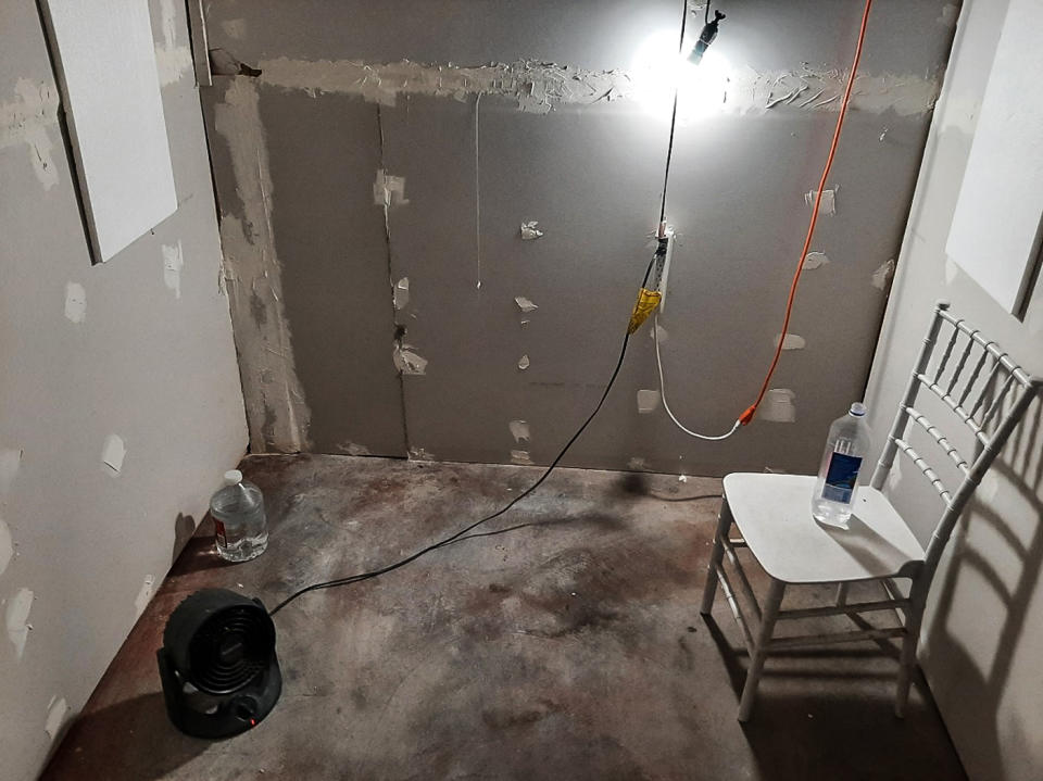 The interior of a cinder block cell where Negasi Zuberi allegedly held a woman captive at his home in Klamath Falls, Ore. (FBI Oregon)