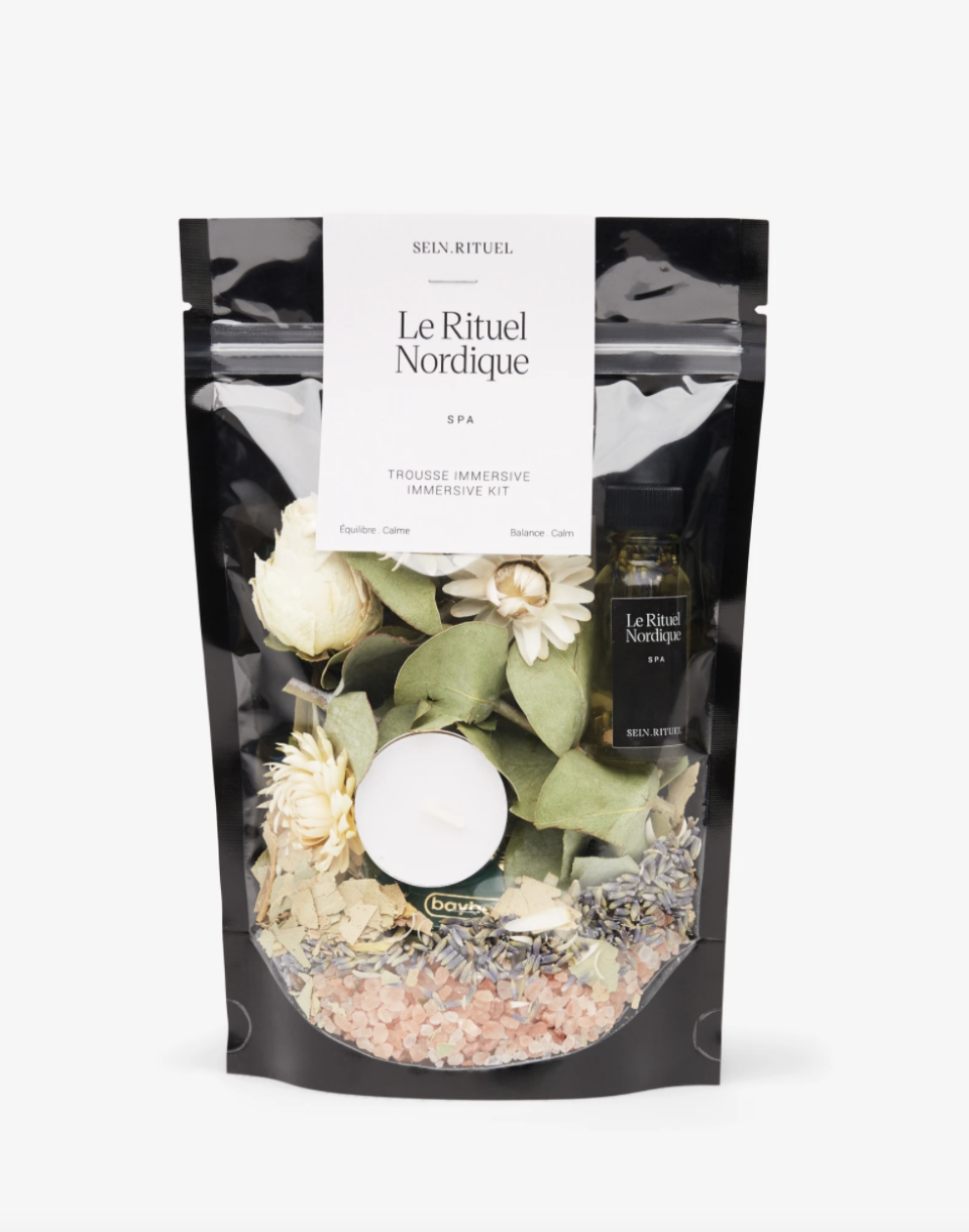 Selv Nordique Immersive Kit with bathsalts, candle, and body oil