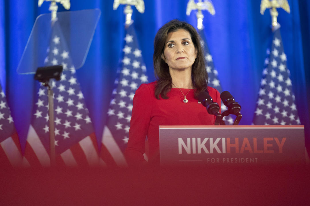 Nikki Haley announces the suspension of her presidential campaign in Daniel Island, S.C. 