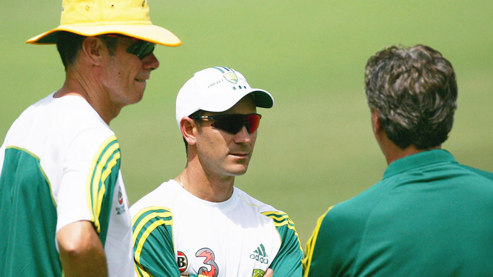 Pictured left, John Buchanan alongside Justin Langer during their Australian Test cricket days together.