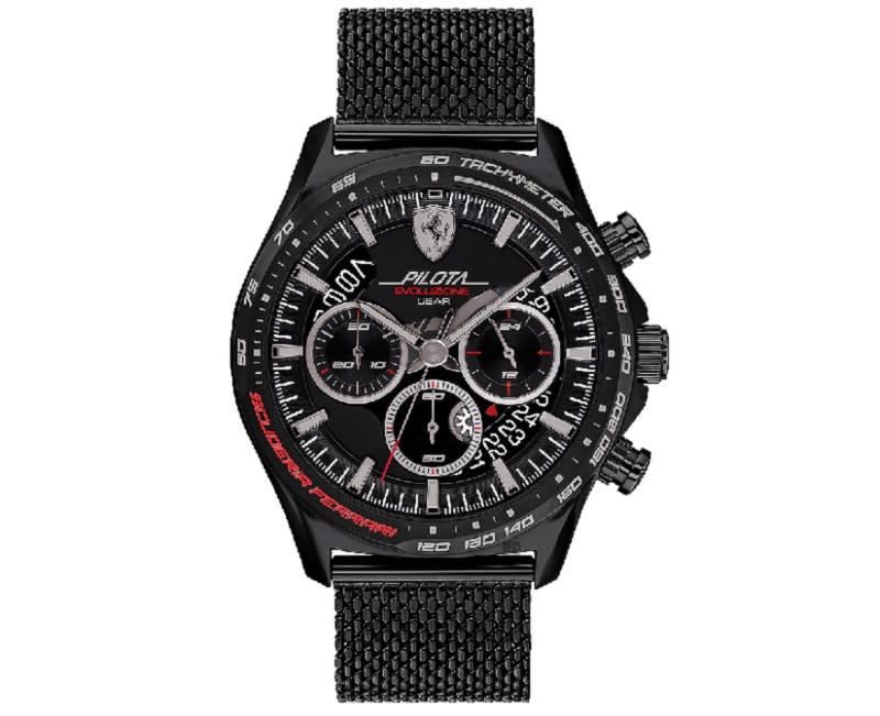 ▲Scuderia Ferrari 法拉利 時尚米蘭帶計時手錶FA0830827，整體設計精緻時尚。（圖片來源：Yahoo購物中心）