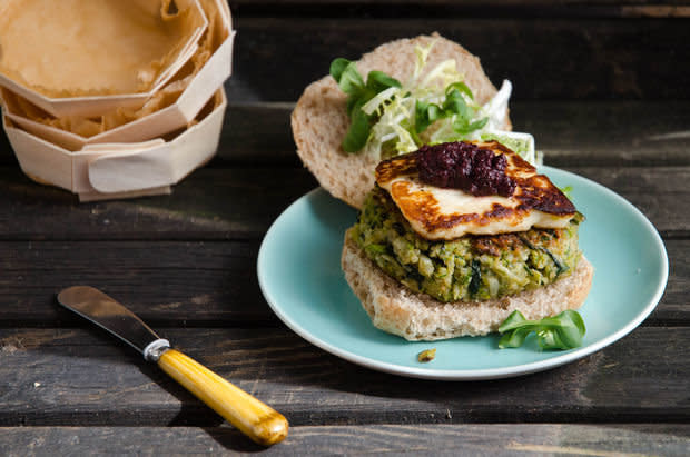 <strong>Get the <a href="http://food52.com/recipes/21779-quinoa-fava-bean-and-chard-veggie-burgers" target="_blank">Quinoa, Fava Bean, and Chard Veggie Burgers recipe</a> by Carolyn Cope via Food52</strong>