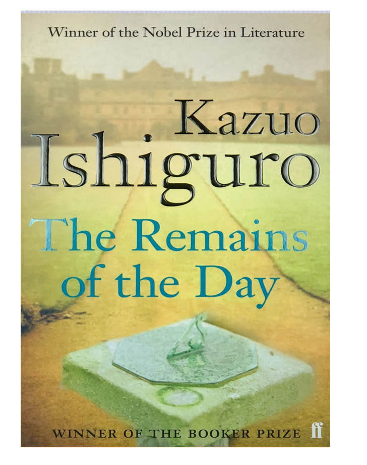 The book cover of "The Remains of the Day" by Kazuo Ishiguro.