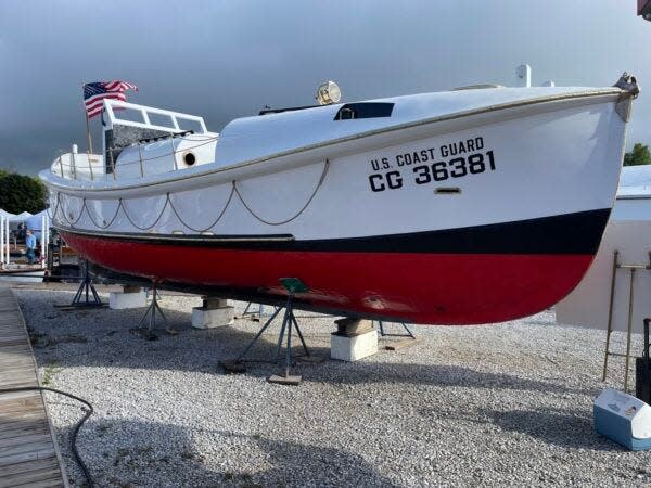 The Coast Guard 36381, a rare 36-foot-long Coast Guard type TR Motor Lifeboat.