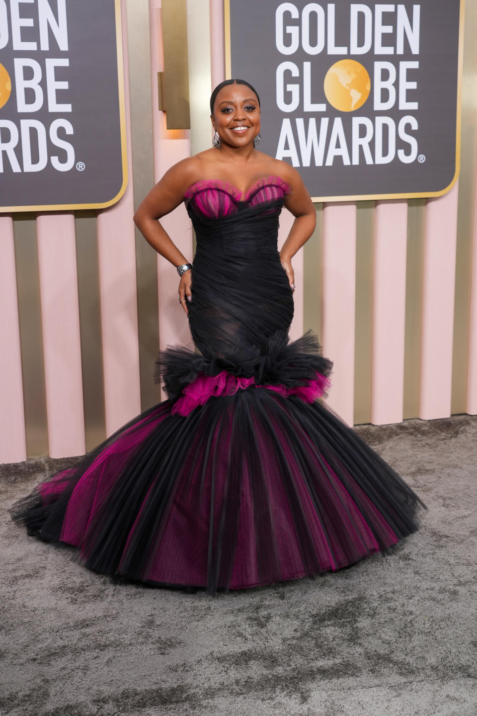 BEVERLY HILLS, CALIFORNIA - JANUARY 10: Quinta Brunson attends the 80th Annual Golden Globe Awards at The Beverly Hilton on January 10, 2023 in Beverly Hills, California. (Photo by Kevin Mazur/Getty Images)