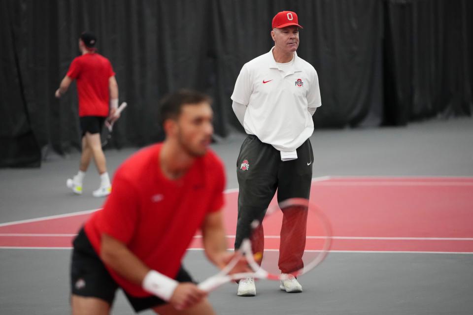 Ohio State men's tennis coach Ty Tucker's team is headed to the NCAA quarterfinals after a 4-1 win over Mississippi State on Saturday.