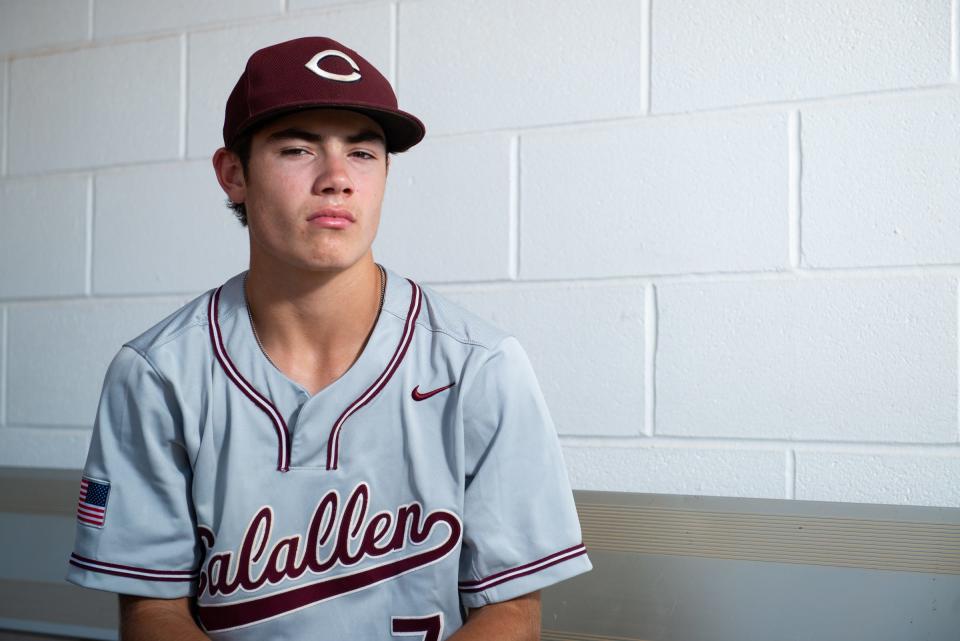 Calallen's Drayson Gamez, 15, at the high school on June 15, 2023, in Corpus Christi, Texas. Gamez is the 2023 All-South Texas Baseball Newcomer.
