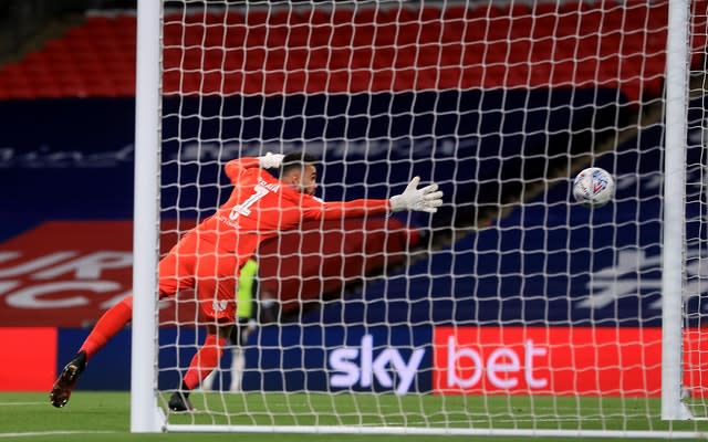 Brentford goalkeeper David Raya was beaten at his near post for the opening goal 