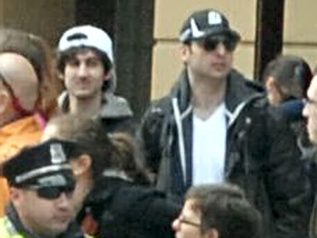 Suspects wanted for questioning in relation to the Boston Marathon bombing, identified as Dzhokhar (L) and Tamerlan Tsarnaev, are seen in file handout photo released through the FBI website April 18, 2013. REUTERS/FBI/Handout via Reuters/Files