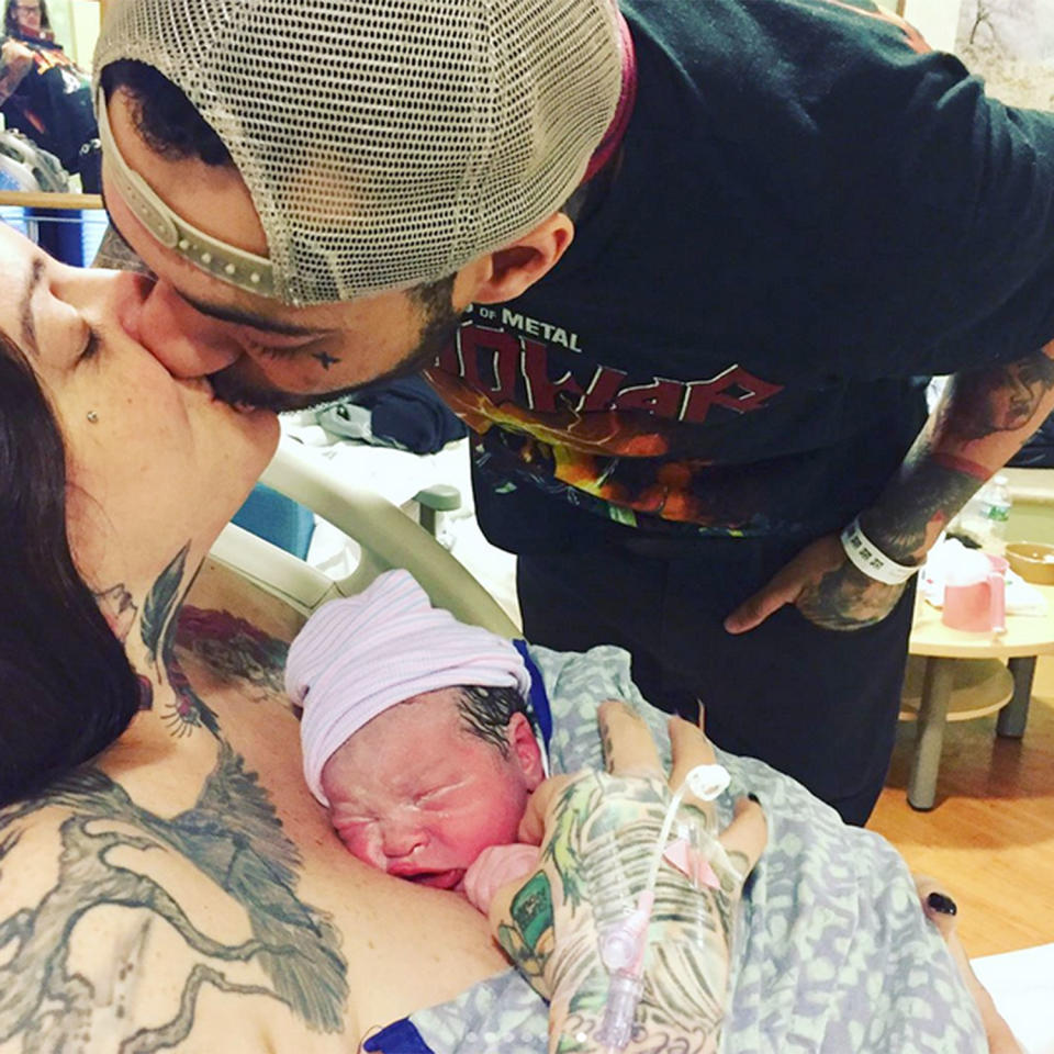 <p>Mia Tyler, the daughter of Aerosmith legend Steven Tyler, welcomed son Axton Joseph on May 10, she <span>announced on Instagram</span>. Weighing in at 7 lbs., 11 oz., he was born at 5:45 a.m. to the first-time mom and her boyfriend, Dan Halen. “The love of my life has finally arrived and I am now complete,” Tyler captioned the accompanying snap, in which she’s holding her new baby boy close in a hospital bed. “No words can explain how I am feeling. Just pure unfiltered love.”</p>