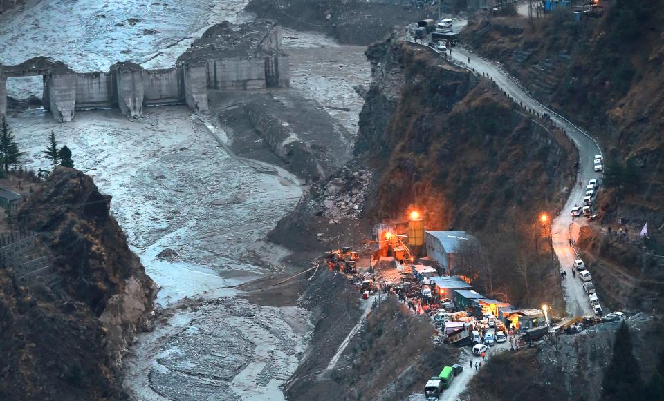 A view of a river in the northern state of Uttarakhand, India, on 9 February, 2021, two days after deadly floods there.   (AP)