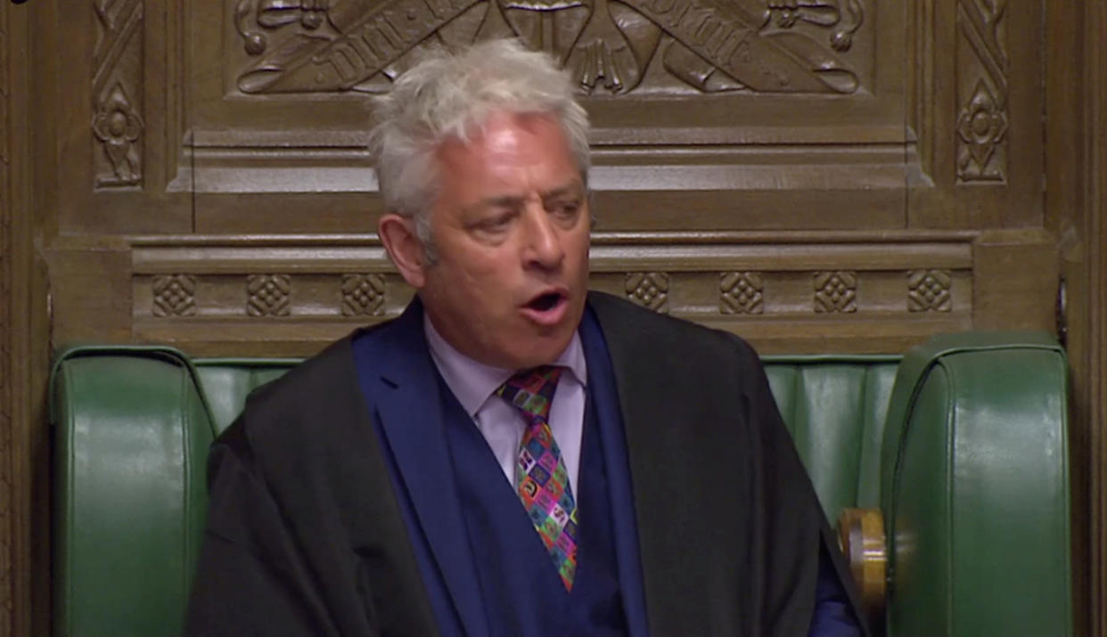 Speaker of the House of Commons John Bercow (Parliament TV via REUTERS)