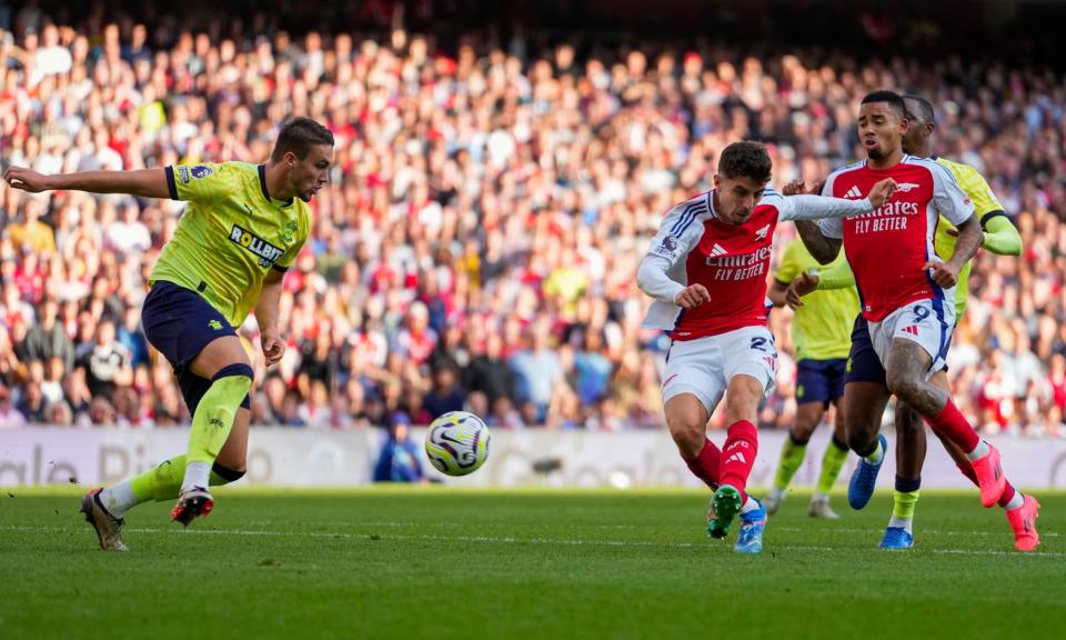 <span>Kai Havertz scored for the seventh successive home game for Arsenal.</span><span>Photograph: Kirsty Wigglesworth/AP</span>